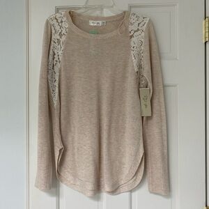 RD Style Women's Cream Lace Detail Blouse